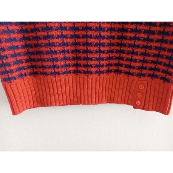 Emmelee Women Red Blue Geometric Pattern Knit Shortsleeve Sweater Size M - Picture 6 of 6